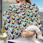 Rooster And Snowflake Pattern Print Baby Seat Cover