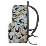 Rooster And Snowflake Pattern Print Backpack
