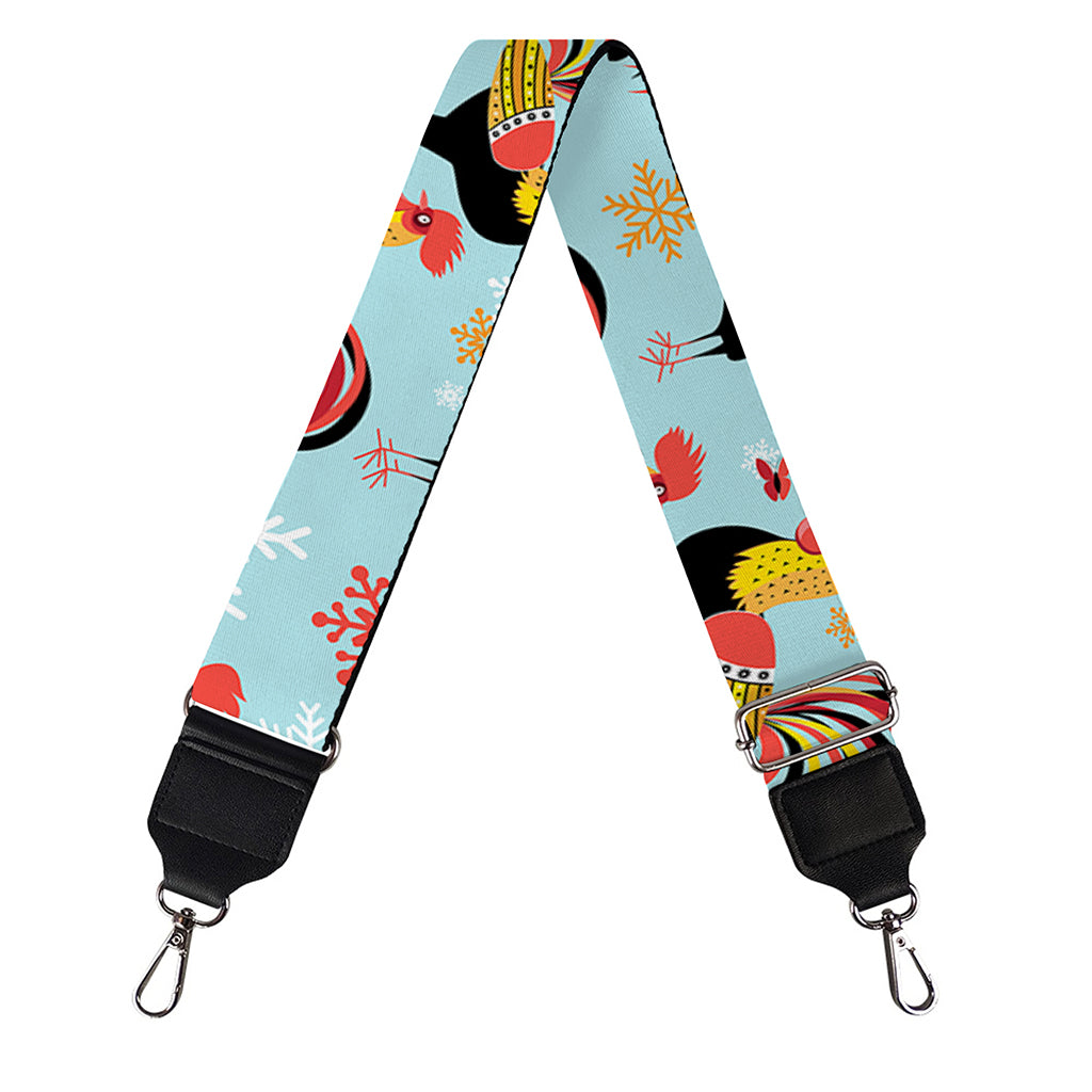 Rooster And Snowflake Pattern Print Bag Strap