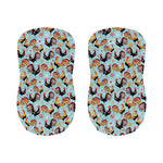 Rooster And Snowflake Pattern Print Bar Stool Covers