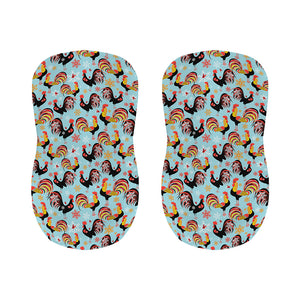 Rooster And Snowflake Pattern Print Bar Stool Covers