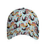 Rooster And Snowflake Pattern Print Baseball Cap
