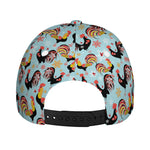 Rooster And Snowflake Pattern Print Baseball Cap