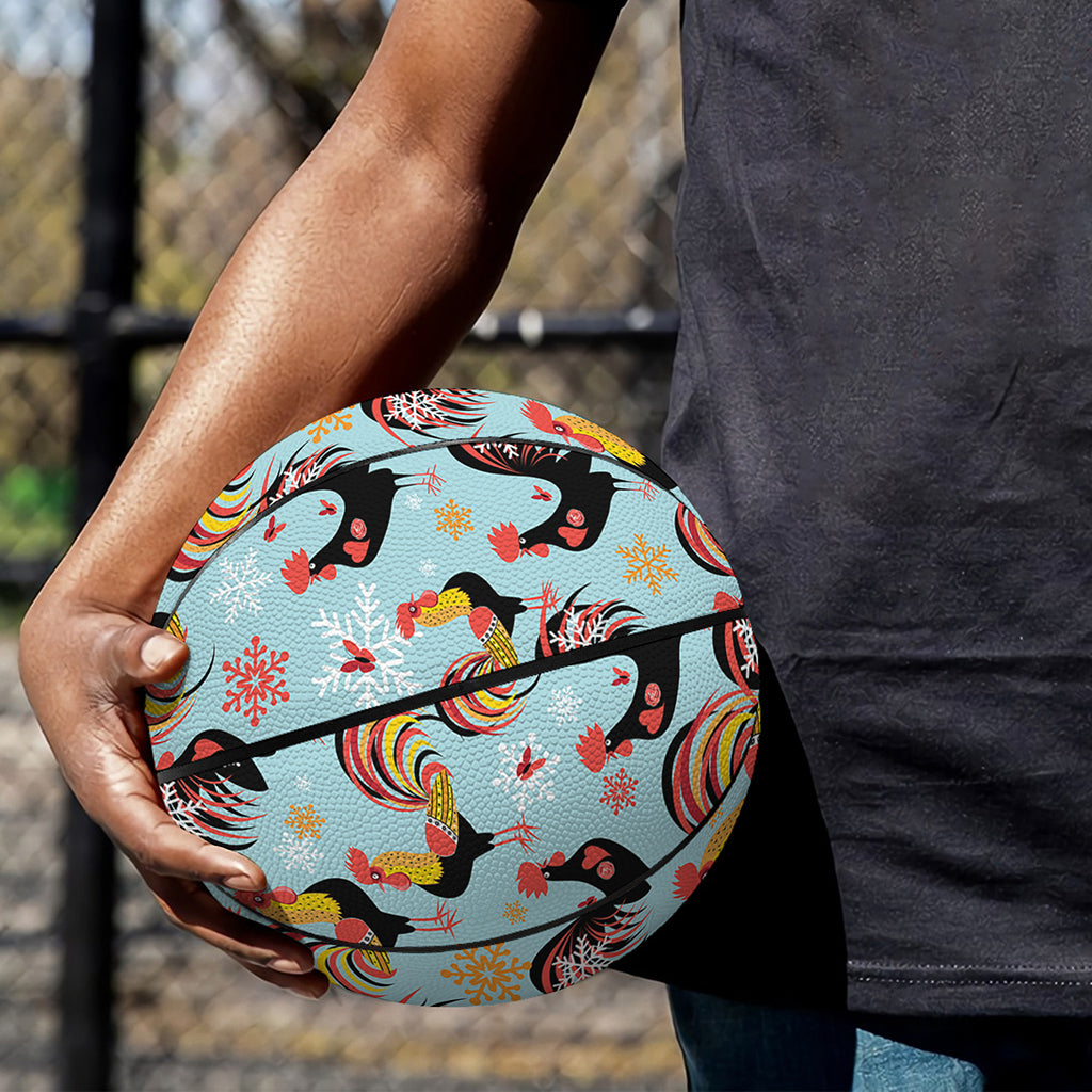 Rooster And Snowflake Pattern Print Basketball