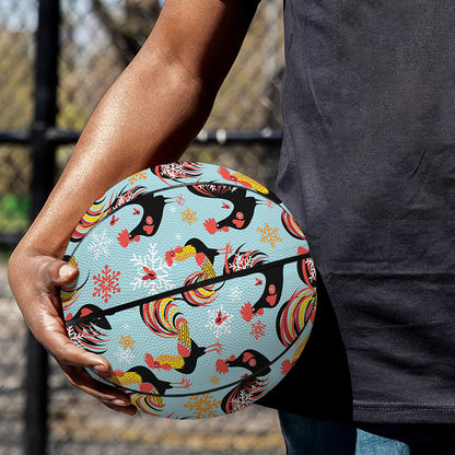 Rooster And Snowflake Pattern Print Basketball