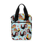 Rooster And Snowflake Pattern Print Bible Tote Bag