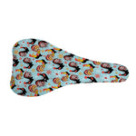 Rooster And Snowflake Pattern Print Bicycle Seat Cover
