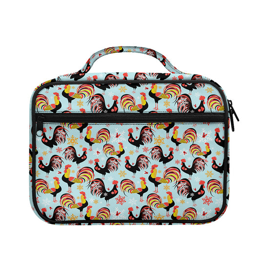 Rooster And Snowflake Pattern Print Briefcase Bible Bag