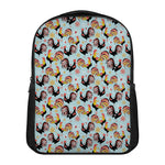 Rooster And Snowflake Pattern Print Casual Backpack