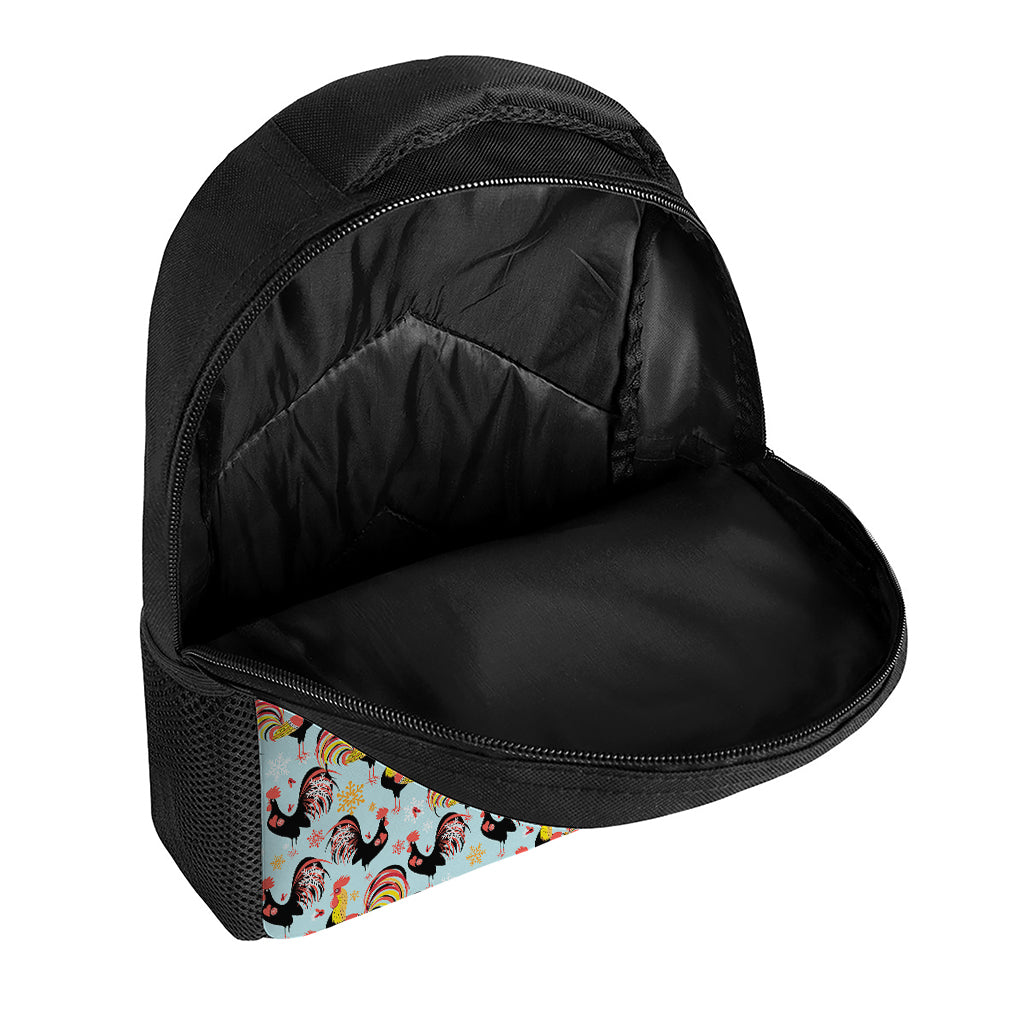 Rooster And Snowflake Pattern Print Casual Backpack
