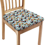 Rooster And Snowflake Pattern Print Chair Cushion Cover