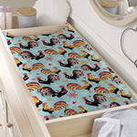 Rooster And Snowflake Pattern Print Changing Pad Cover