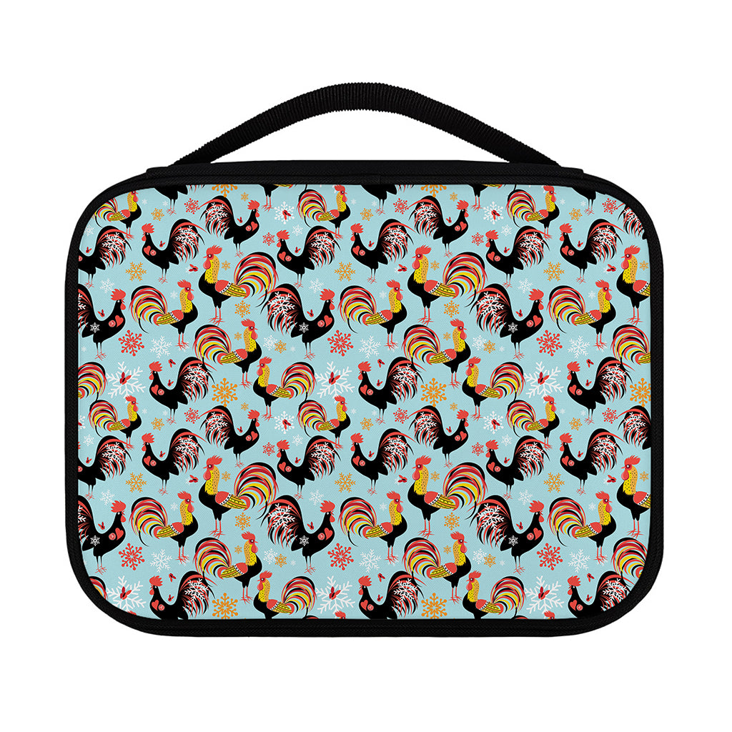 Rooster And Snowflake Pattern Print Classic Bible Case