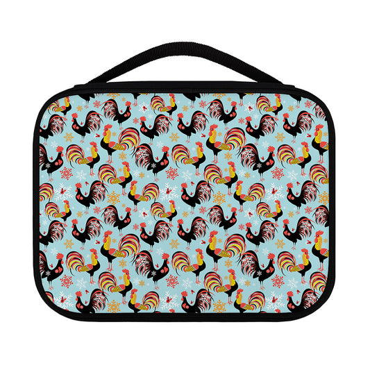 Rooster And Snowflake Pattern Print Classic Bible Case