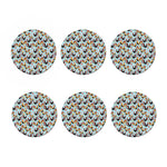 Rooster And Snowflake Pattern Print Coaster Set