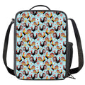 Rooster And Snowflake Pattern Print Crossbody Lunch Bag