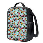 Rooster And Snowflake Pattern Print Crossbody Lunch Bag