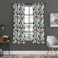 Rooster And Snowflake Pattern Print Grommet Curtain Panels