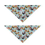 Rooster And Snowflake Pattern Print Dog Bandana