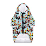 Rooster And Snowflake Pattern Print Dog Zip Up Hoodie