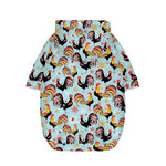 Rooster And Snowflake Pattern Print Dog Zip Up Hoodie