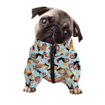 Rooster And Snowflake Pattern Print Dog Zip Up Jacket