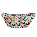 Rooster And Snowflake Pattern Print Fanny Pack