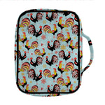 Rooster And Snowflake Pattern Print Front Pocket Bible Bag