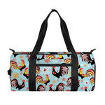 Rooster And Snowflake Pattern Print Gym Bag