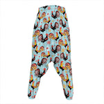 Rooster And Snowflake Pattern Print Hammer Pants