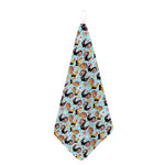 Rooster And Snowflake Pattern Print Hand Towel