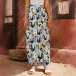 Rooster And Snowflake Pattern Print Harem Pants