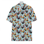 Rooster And Snowflake Pattern Print Hawaiian Shirt