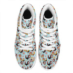 Rooster And Snowflake Pattern Print High Top Leather Sneakers