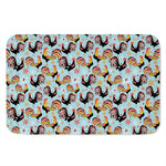 Rooster And Snowflake Pattern Print Indoor Door Mat