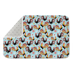Rooster And Snowflake Pattern Print Indoor Door Mat