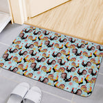 Rooster And Snowflake Pattern Print Indoor Door Mat