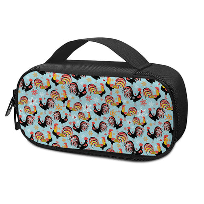 Rooster And Snowflake Pattern Print Insulin Cooler Travel Case
