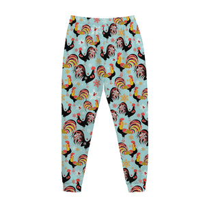 Rooster And Snowflake Pattern Print Jogger Pants