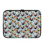 Rooster And Snowflake Pattern Print Laptop Sleeve