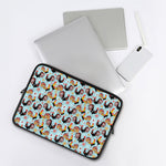 Rooster And Snowflake Pattern Print Laptop Sleeve