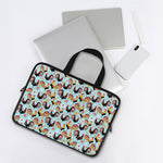Rooster And Snowflake Pattern Print Laptop Sleeve With Handle