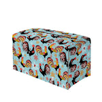 Rooster And Snowflake Pattern Print Leather Tissue Box Cover