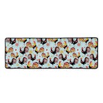 Rooster And Snowflake Pattern Print Long Kitchen Mat