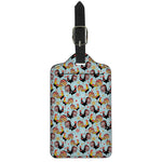 Rooster And Snowflake Pattern Print Luggage Tag