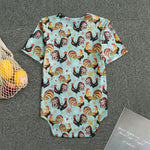 Rooster And Snowflake Pattern Print Men's Bodysuit