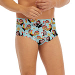 Rooster And Snowflake Pattern Print Men's Briefs