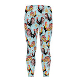 Rooster And Snowflake Pattern Print Men's leggings