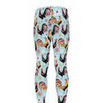 Rooster And Snowflake Pattern Print Men's leggings