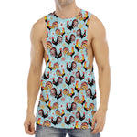 Rooster And Snowflake Pattern Print Men's Muscle Tank Top